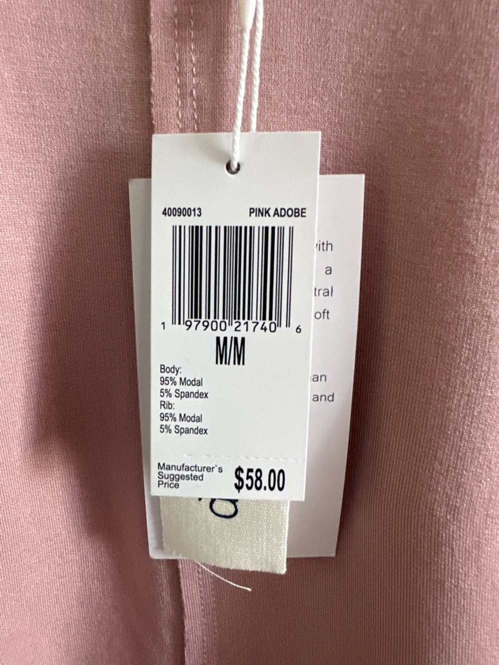 Workshop Modal V-Neck Sweatshirt Pink Adobe Soft Lounge Pullover‎ M NWT - Picture 15 of 15